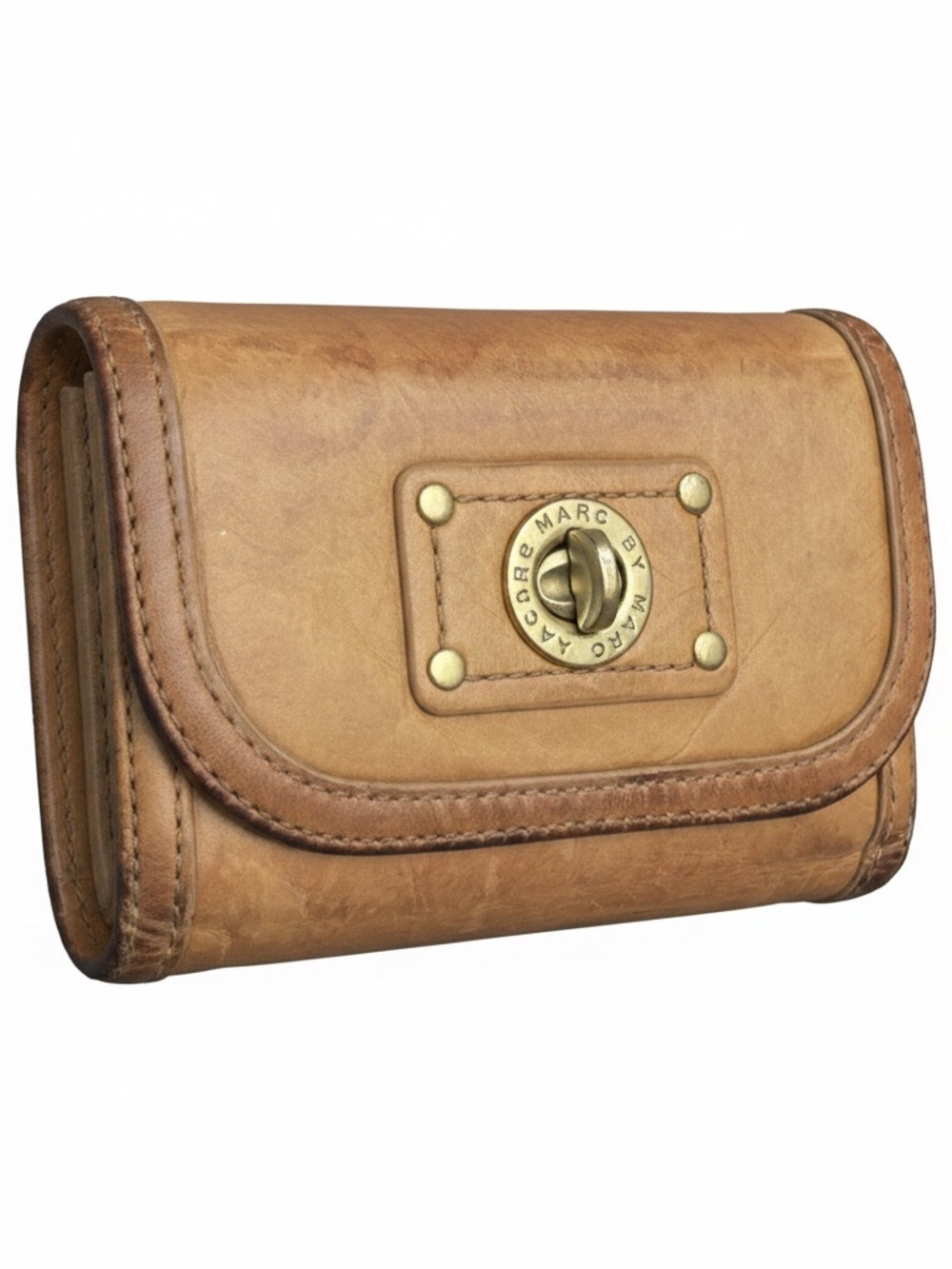 Marc by Marc Jacobs Tan Leather Turnlock Wallet